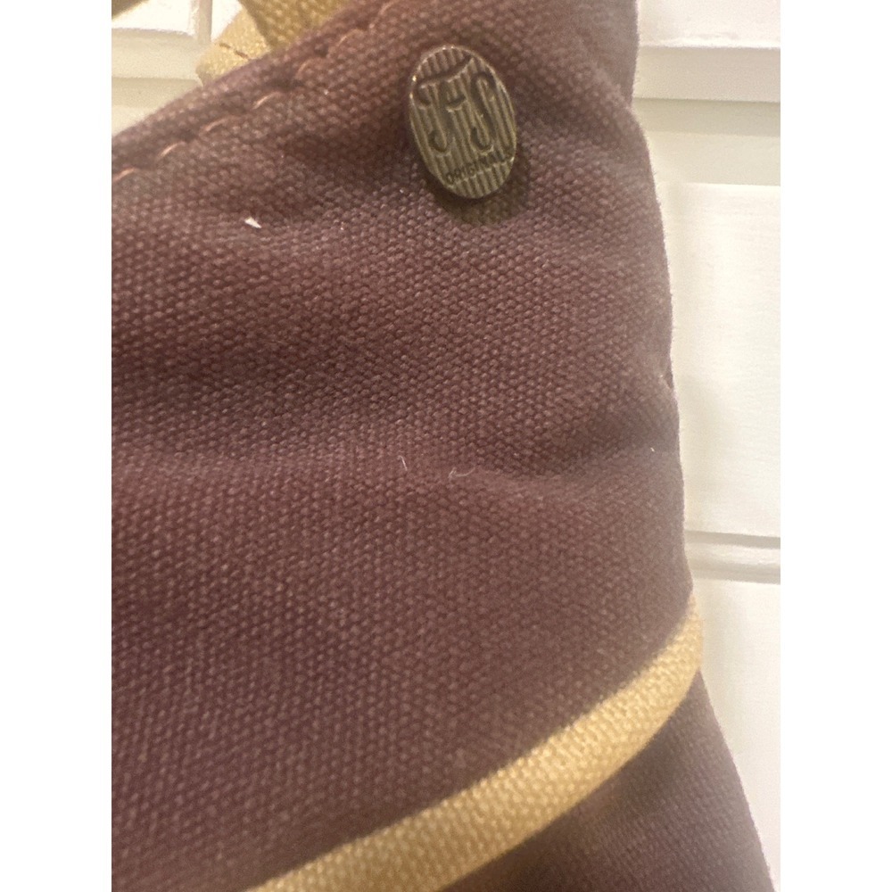 FS Originals Brown Canvas Hobo Shoulder Bag With Tan handmade Accents VTG purse - Picture 2 of 7
